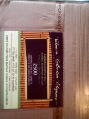 Valencia Elegance Collection Bamboo Luxury & Feel Brown King Sheet Set -New